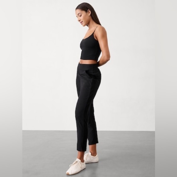 Athleta Brooklyn Pants Womens Black Stretch Elastic Waist Pockets size 6 - Picture 2 of 10
